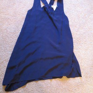 Eileen Fisher Renewed Silk Tank Sleeveless Blouse Navy Blue V-Neck, Sz=Small